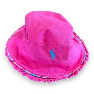 Ralph Lauren Baby Girl Cotton Floppy Hat in Active Pink 3-9 Months VGUC